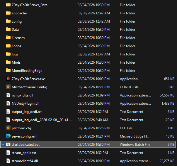 7D2D Server Files