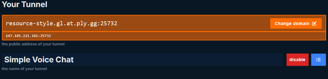 SVC Tunnel Info